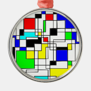 Ornamento De Metal Homenagem Aleatória A Mondrian