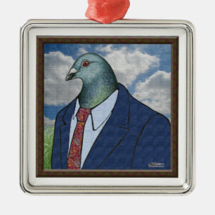 Ornamento De Metal Homer Suit Framed