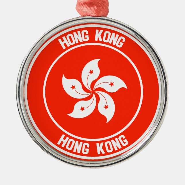 Ornamento De Metal Hong Kong Round Emblem (Frente)