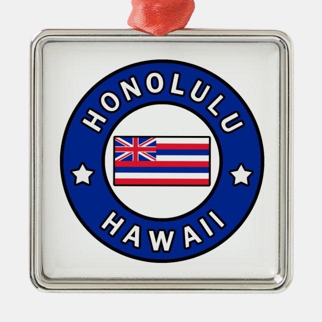 Ornamento De Metal Honolulu Hawaii (Frente)