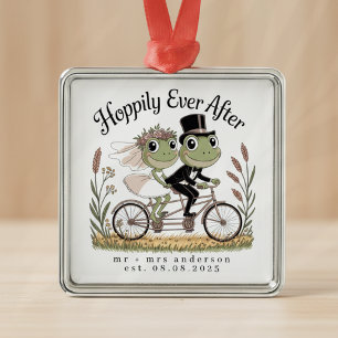 Ornamento De Metal Hoppily Personalizada Após Casamento De Casamento