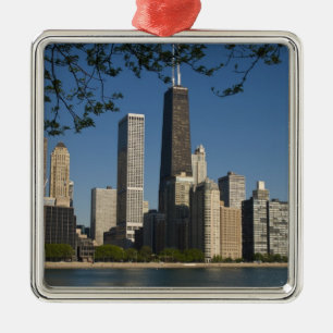 Ornamento De Metal Horizonte de Chicago e Lago Michigan, Lake Shore