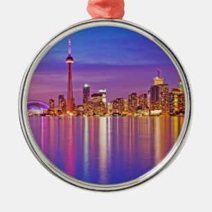 Ornamento De Metal Horizonte de Toronto ao Crepúsculo