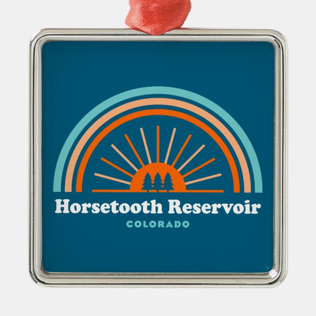 Ornamento De Metal Horsetooth Reservoir Colorado Rainbow (Frente)