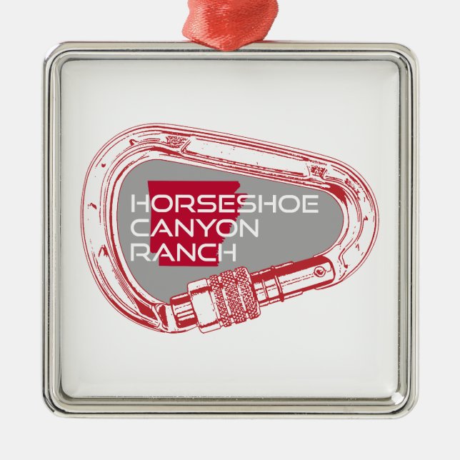 Ornamento De Metal Horsferes Canyon Ranch Arkansas Subindo Carabiner (Frente)