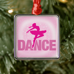 Ornamento De Metal Hot Pink Ballerina Dance Sparkle