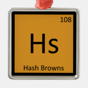 Ornamento De Metal Hs - Batata Frita Café da Manhã Símbolo da Química