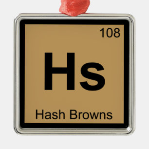 Ornamento De Metal Hs - Química da Batata Frita Símbolo da Tabela Per