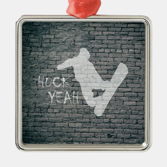 Ornamento De Metal Huck Sim (Snowboard) (Frente)