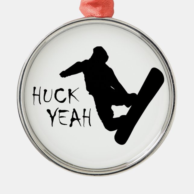Ornamento De Metal Huck Sim (Snowboard) (Frente)