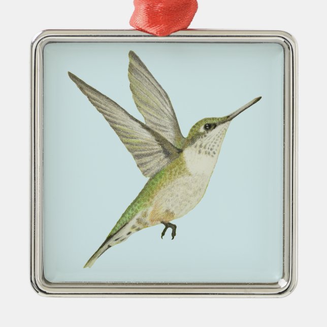 Ornamento De Metal Hummingbird (Frente)