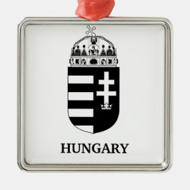Ornamento De Metal Hungarian Coat of Arms Contemporary Monochrome Art