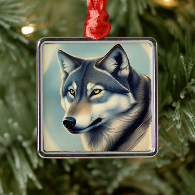 Ornamento De Metal Husky Siberiano (Árvore)
