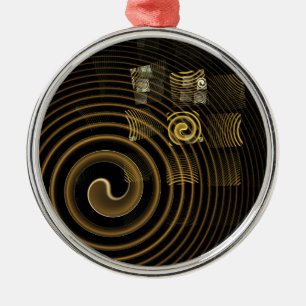 Ornamento De Metal Hypnosis Abstrato Art Round