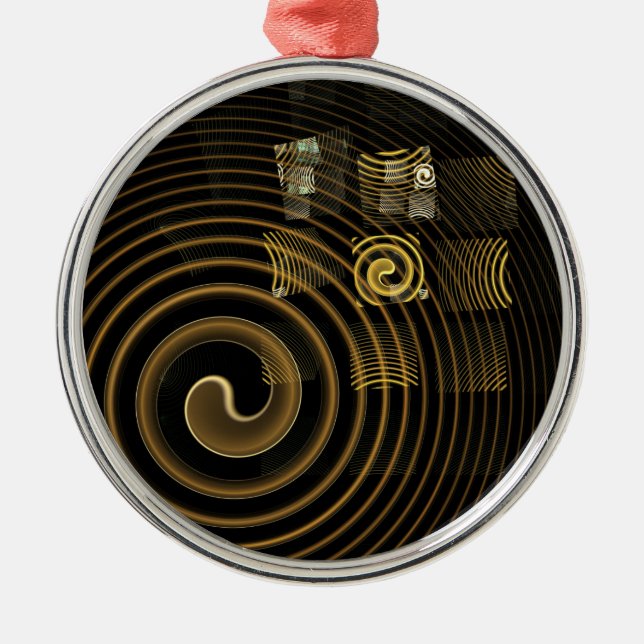 Ornamento De Metal Hypnosis Abstrato Art Round (Frente)