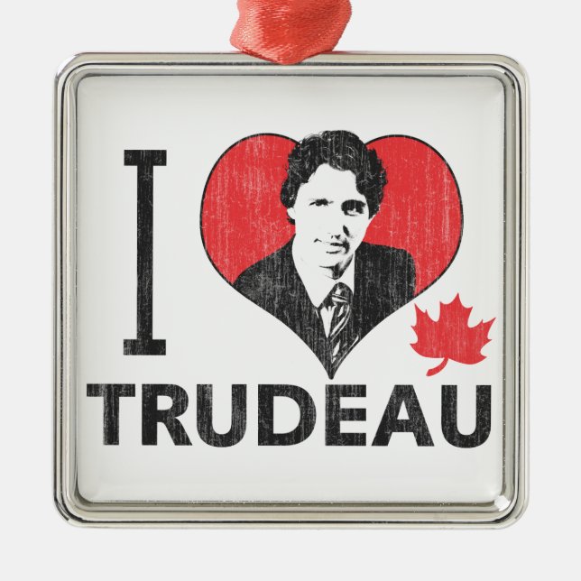 Ornamento De Metal I Heart Trudeau (Frente)