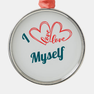 Ornamento De Metal I Love Myself - Self-Care Button