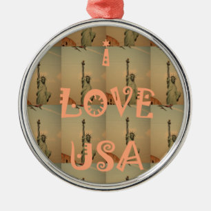 Ornamento De Metal I Love USA