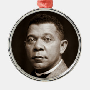 Ornamento De Metal Ícone da História Negra: Booker T Washington, Retr