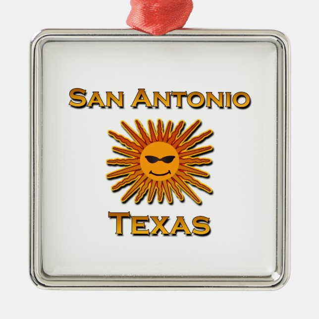Ornamento De Metal Ícone de San Antonio Sun (Frente)