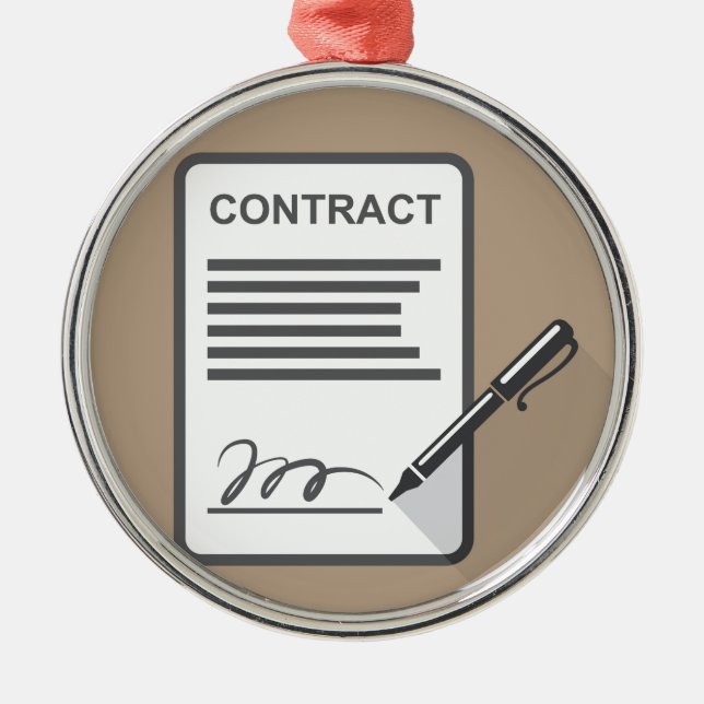 Ornamento De Metal Ícone do contrato (Frente)