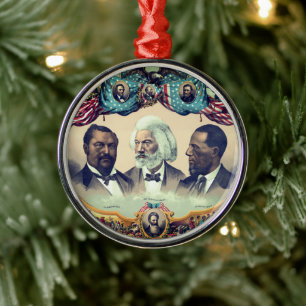 Ornamento De Metal Ícones da História Negra: Com Frederick Douglass