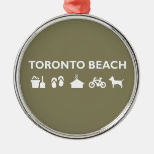 Ornamento De Metal Ícones de praia de Toronto - Escuro