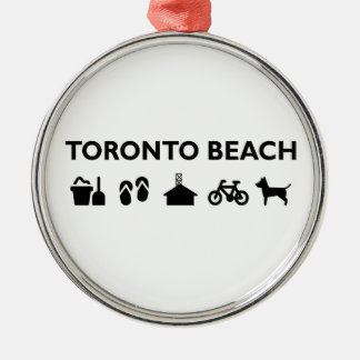 Ornamento De Metal Ícones de Toronto Beach Monotone Black