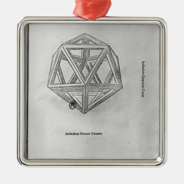Ornamento De Metal Icosahedron, 'de De Divina Proportione' (Frente)