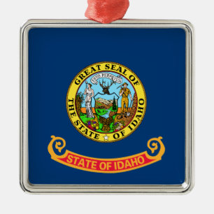Ornamento De Metal Idaho Flag, Estado Gem, Estados Americanos