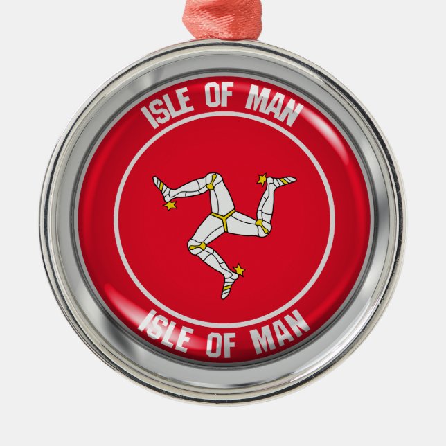Ornamento De Metal Ilha de Man Round Emblem (Frente)
