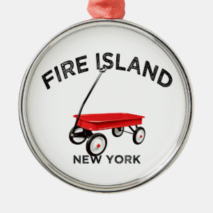 Ornamento De Metal Ilha do Fogo versão grande Red Wagon Long Island N