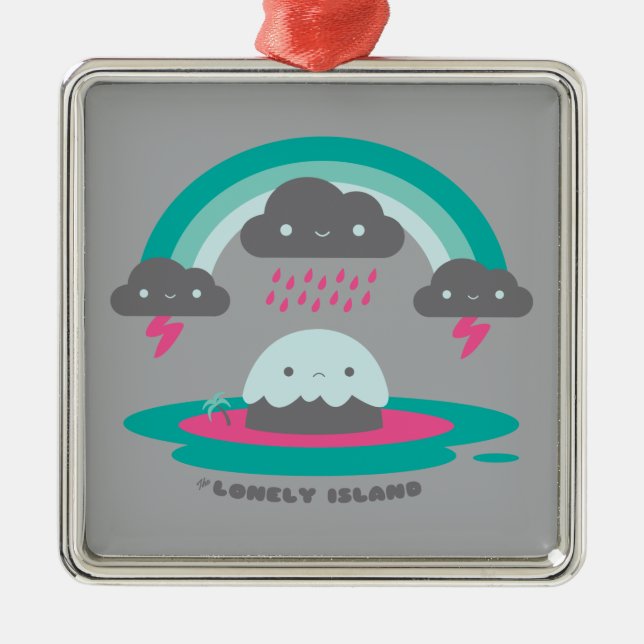 Ornamento De Metal Ilha triste 2 (Frente)