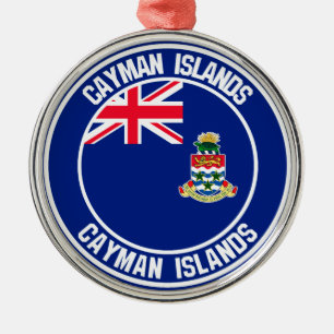 Ornamento De Metal Ilhas Cayman Round Emblem
