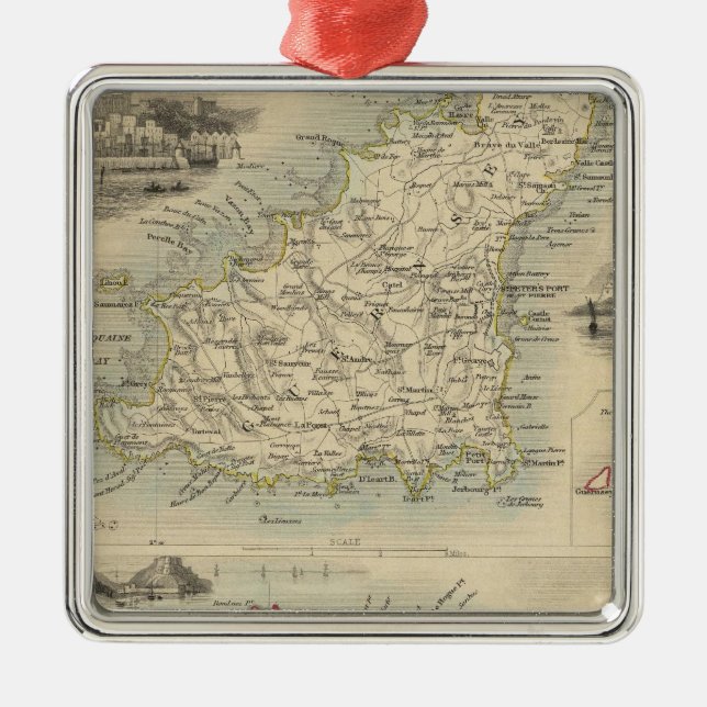 Ornamento De Metal Ilhas Channel (Frente)