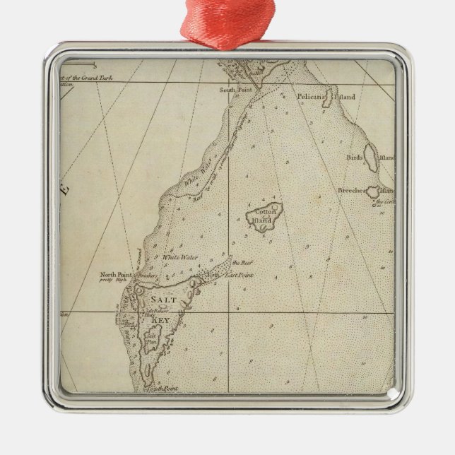 Ornamento De Metal Ilhas dos turcos (Frente)