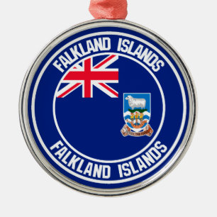 Ornamento De Metal Ilhas Falkland Round Emblem