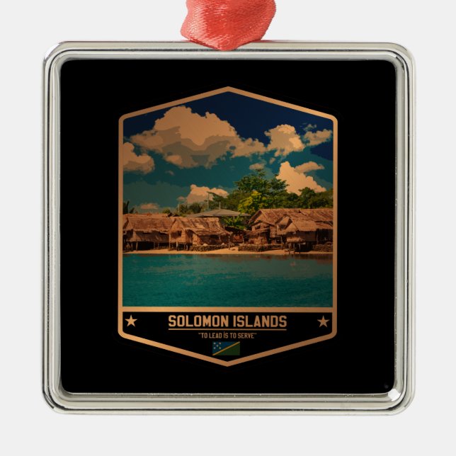Ornamento De Metal Ilhas Salomão (Frente)