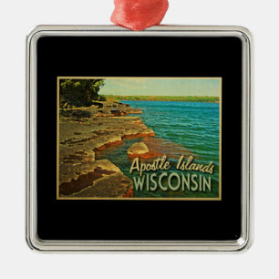 Ornamento De Metal Ilhas Wisconsin do apóstolo