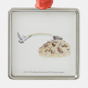 Ornamento De Metal Ilustração da arca de Noah com sair dos animais