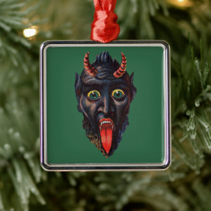 Ornamento De Metal Ilustração de Krampus Spooky Horror Vintage