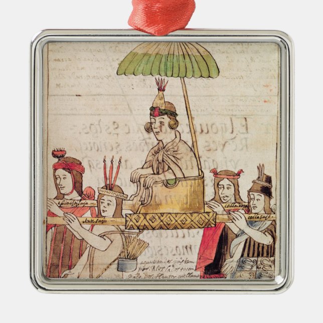 Ornamento De Metal Ilustração do Inca de Huascar (Frente)