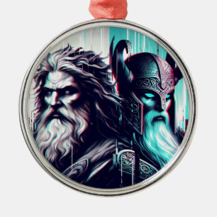Ornamento De Metal image of the gods zeus and odin togethe