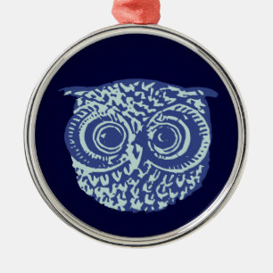Ornamento De Metal Imagem de coruja azul
