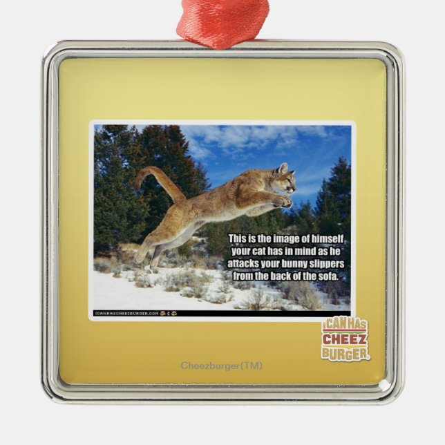 Ornamento De Metal Imagem do gato (Frente)