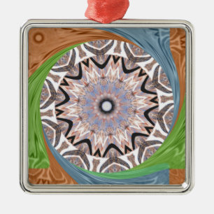 Ornamento De Metal Impressão Africano Whirl Art