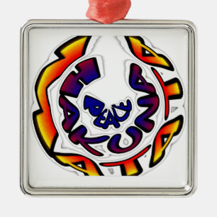 Ornamento De Metal impressão de Arte Circular "Peace Hakuna Matata"