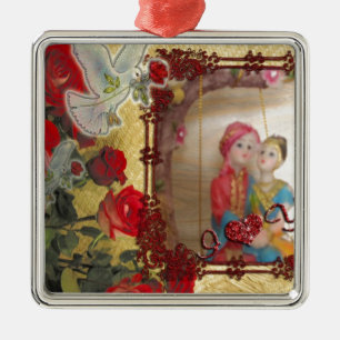 Ornamento De Metal Impressão de Arte Gráfica Doll de Casamento