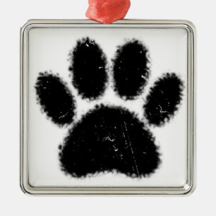 Ornamento De Metal Impressão De Canas De Cães Sólidas E Afastadas