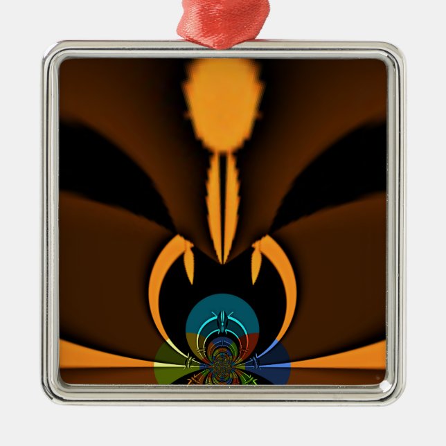 Ornamento De Metal Impressão de Contraste de Cor abstrato (Frente)